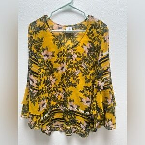 Cabi Spring Scene Blouse Gilded Floral Style 5518